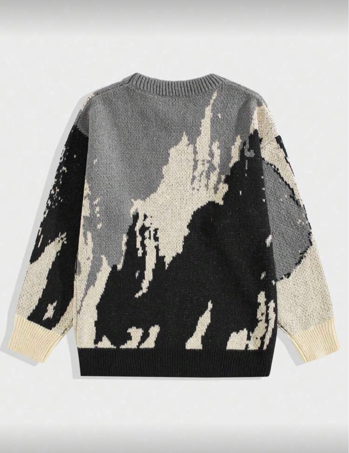 STARLY “Monochrome Rift” Knit Sweater