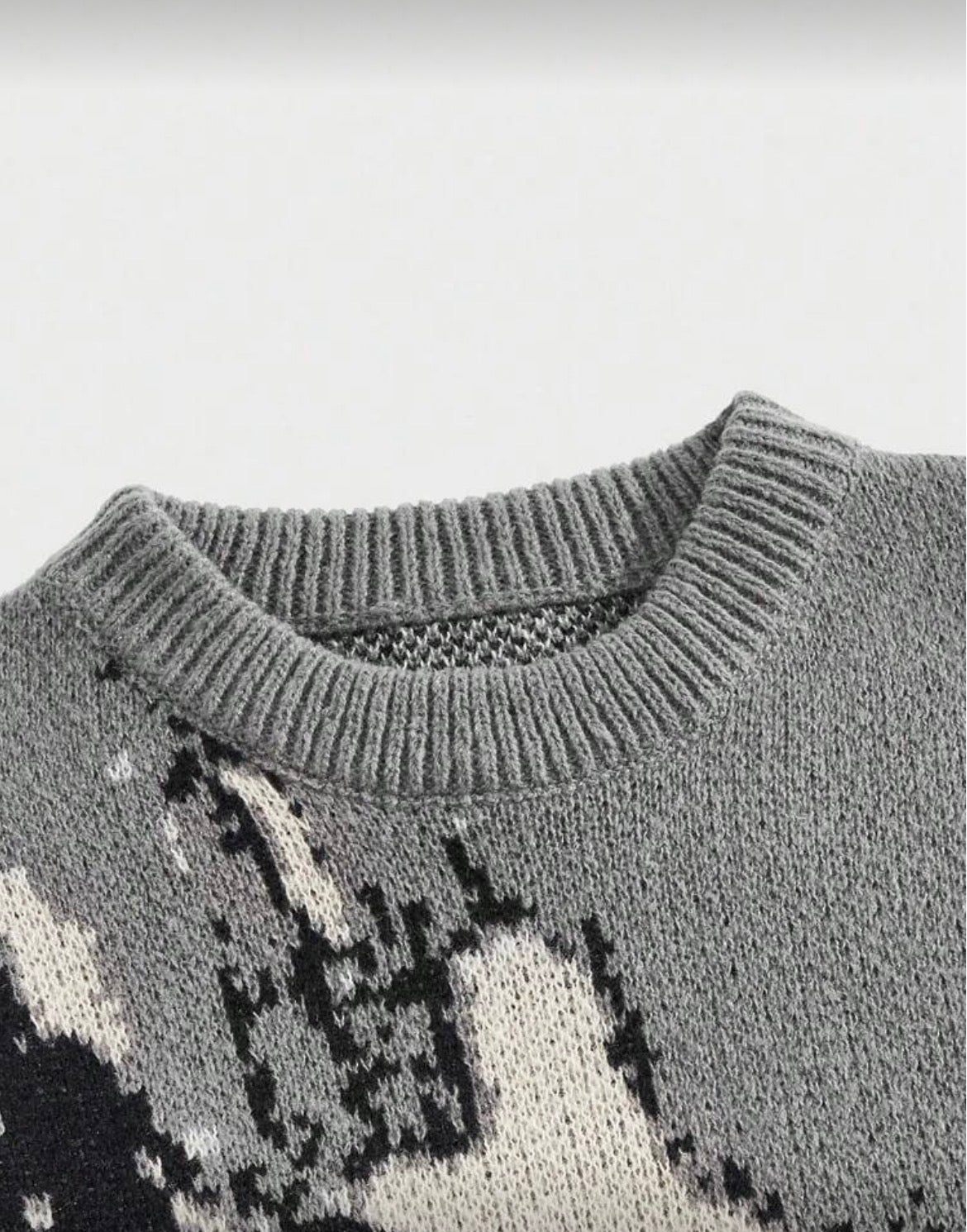STARLY “Monochrome Rift” Knit Sweater
