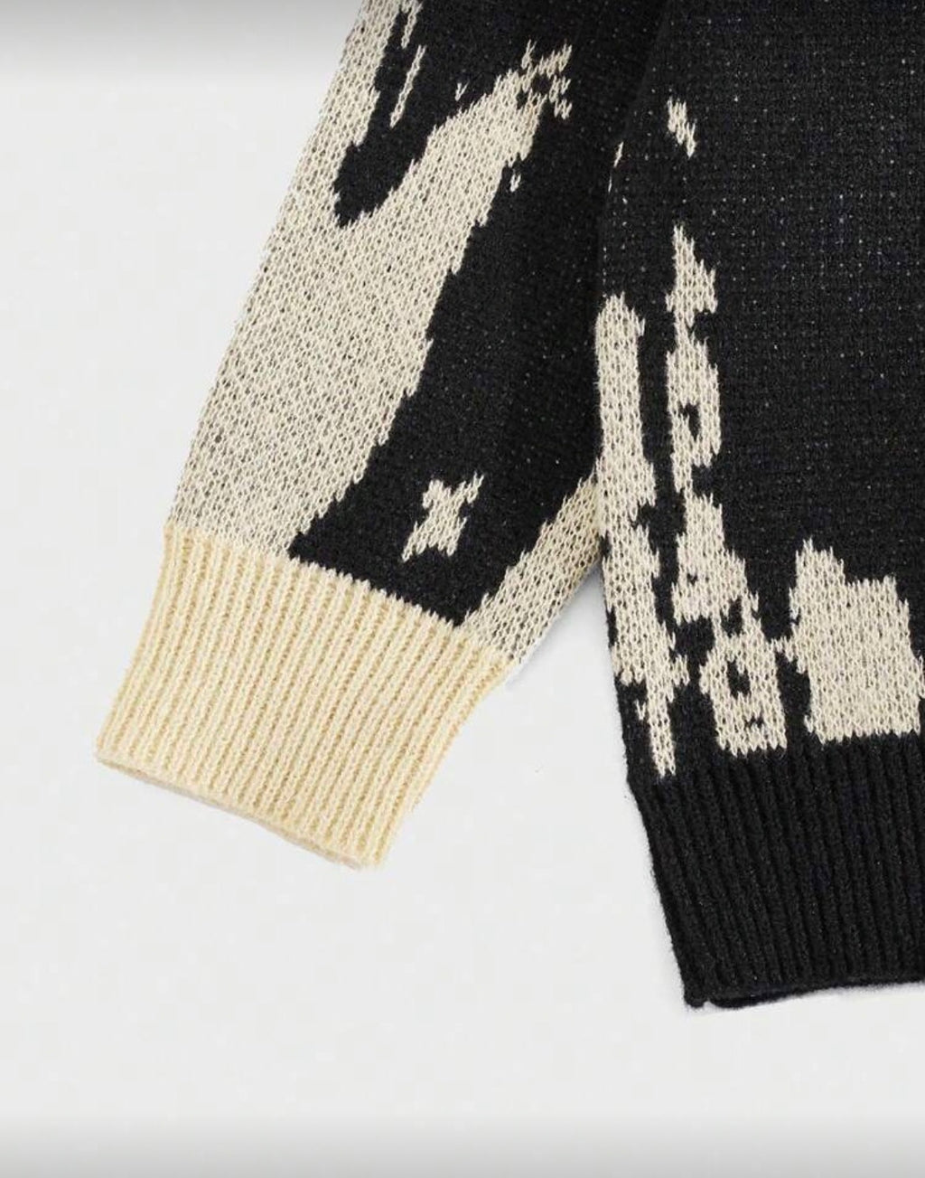 STARLY “Monochrome Rift” Knit Sweater