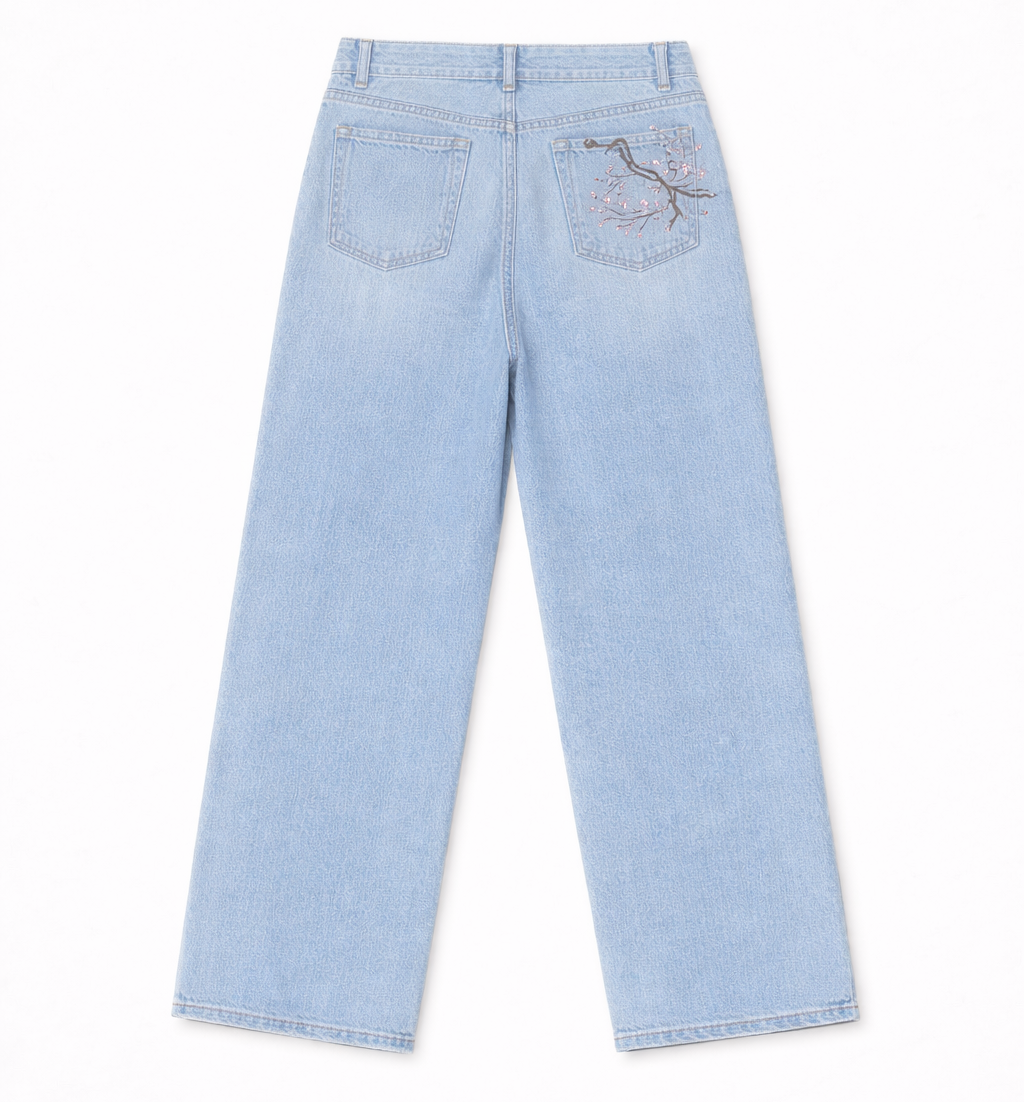 STARLY Blossomed Denim Pants